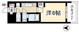 プレサンス新栄ユリシス 1Kの間取図画像