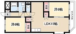 ロイヤルマンション横井 2LDKの間取図画像