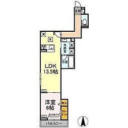 Willkommen 1LDKの間取図画像