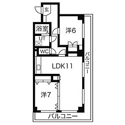 アイコービル 2LDKの間取図画像