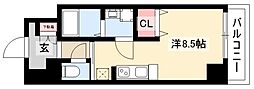 ラドゥセール今池 ワンルームの間取図画像