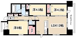 プレサンスロジェ名古屋駅ノースフロント 2SLDKの間取図画像