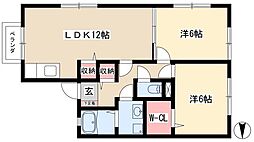 カーサ・ボナール 2LDKの間取図画像