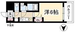 プレサンス栄フロント 1Kの間取図画像