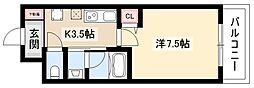 CITYSPIRE名古屋本陣 1Kの間取図画像