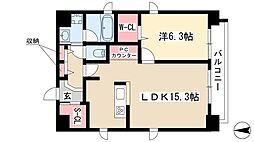 スリーアイランドタワー丸の内 1LDKの間取図画像