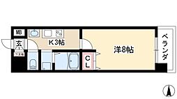 リアライズ記念橋 1Kの間取図画像