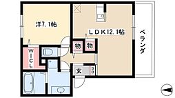 ロワメゾン松陽 1LDKの間取図画像