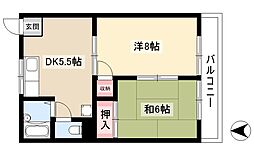 アネックス鬼頭 2DKの間取図画像