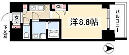 プレサンスジェネ丸の内 1Kの間取図画像