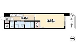 エクセルシオール栄 1DKの間取図画像