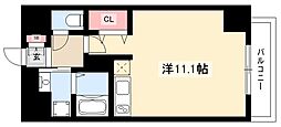 ショーケンレジデンス名古屋今池 ワンルームの間取図画像