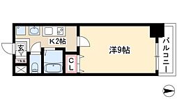 グレイス新栄 1Kの間取図画像