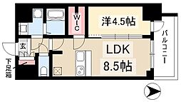 プレサンス桜通ザ・タイムズ 1LDKの間取図画像
