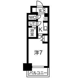 メイクスWアート丸の内 1Kの間取図画像