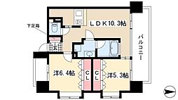アーデン泉プレミア 2LDKの間取図画像