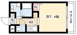 プリムローズマンション 1Kの間取図画像