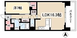 プレサンスグラン丸の内 1LDKの間取図画像