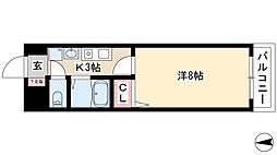 マノワール中村公園 1Kの間取図画像