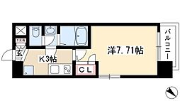 アルフィーレ新栄 1Kの間取図画像