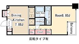 グランアベニュー栄 1DKの間取図画像