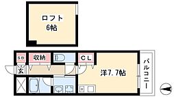ワイズ東別院 ワンルームの間取図画像
