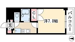 シャンポール大須 1Kの間取図画像