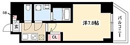 エスリード新栄デュオ 1Kの間取図画像
