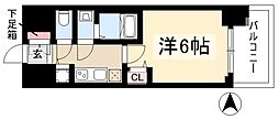 プレサンス錦プレミアム 1Kの間取図画像