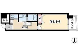 Nアパートメント 1Kの間取図画像
