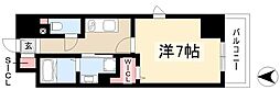プレイズシード浅間町 1Kの間取図画像