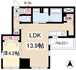 ザ・レジデンスパーク栄 1LDKの間取図画像