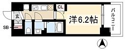 プレサンス鶴舞パーク&ステーション 1Kの間取図画像