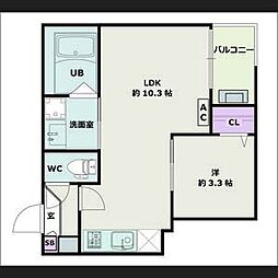 Jack komotohommachi II 1LDKの間取図画像