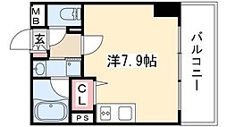 レジディア高岳 ワンルームの間取図画像