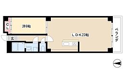 アヴォワール丸の内 1LDKの間取図画像
