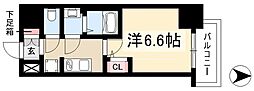 ディアレイシャス名古屋中村公園II 1Kの間取図画像