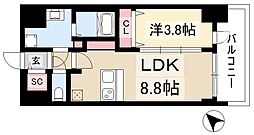 プレサンスTHE新栄 1LDKの間取図画像