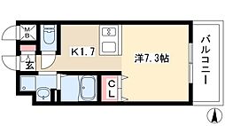プレサンス久屋大通公園サウス ワンルームの間取図画像