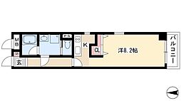 ミレニアム八田 1Kの間取図画像