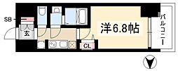 プレサンス名古屋駅ゲート 1Kの間取図画像