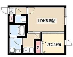 quador名古屋駅 1LDKの間取図画像