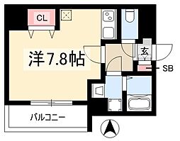 プレサンス鶴舞パークグラッド ワンルームの間取図画像