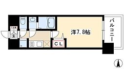 プレサンスジェネ千種内山 1Kの間取図画像