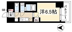 プレサンス新栄ユリシス 1Kの間取図画像