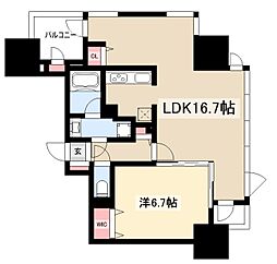 プレミアムコート葵 1LDKの間取図画像