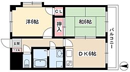 アクシスコート 2DKの間取図画像
