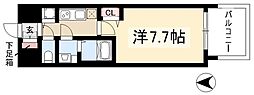 プレサンスジェネ栄 1Kの間取図画像