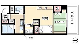 鶴舞ガーデンコート ワンルームの間取図画像