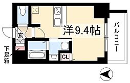 プレサンスナゴヤ桜通ビッグビート ワンルームの間取図画像